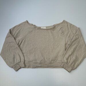 Anthropologie Sweatshirt Women Medium Oversized Crop Off Shoulder Party Core No